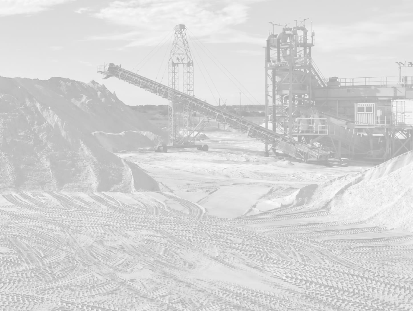 Conveyor and processing equipment at an aggregate materials site